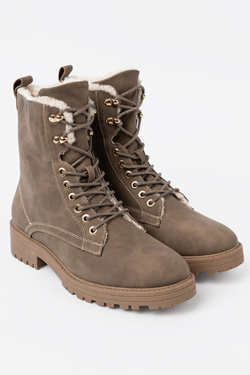 Stylish INomens boots darkbeige z grubą podeszIną