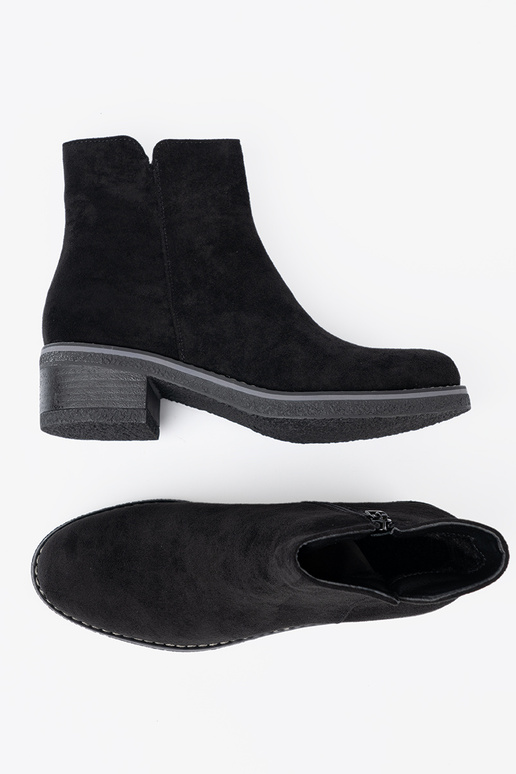 Proste black boots na komfortoInym obcasie