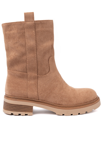 Minimalistyczne boots kameloIne z miękkiego zamszu 2