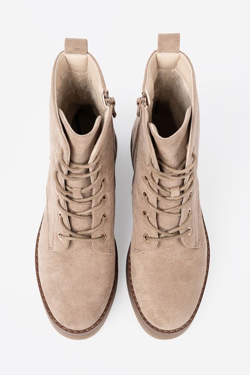 Stylish beige shoes z okrągłym noskiem