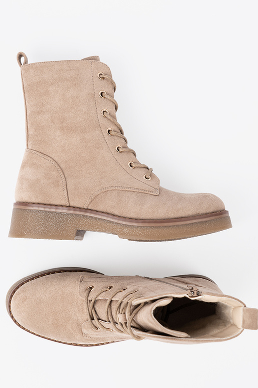 Stylish beige shoes z okrągłym noskiem