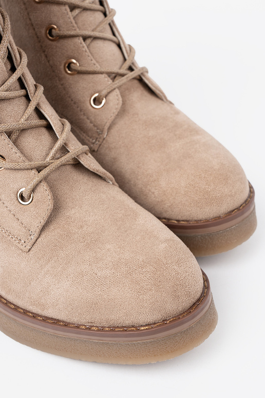 Stylish beige shoes z okrągłym noskiem