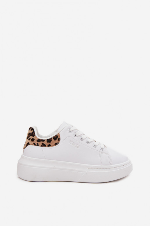 Womens Platform Sneakers Big Star SS274247 White Panther