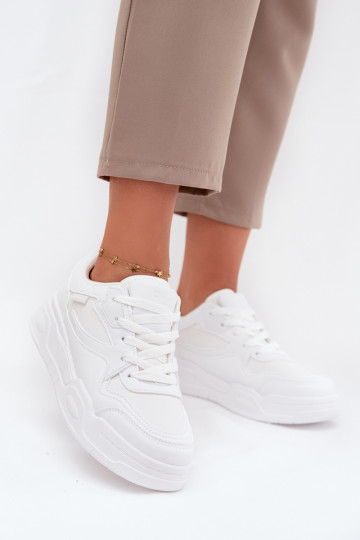 Sneakersy Damskie Na Platformie Big Star SS274590 HI-POLY SYSTEM Białe