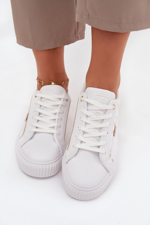 Women's Sneakers Made Of Eco Leather Big Star SS274026 White-Gold