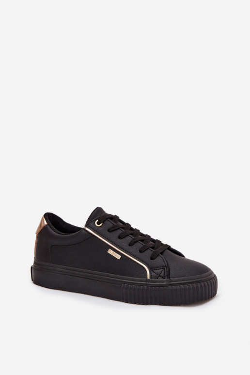 Ladies Sneakers Made Of Eco Leather Big Star SS274025 Black-Gold Ladies Sneakers Made Of Eco Leather Big Star SS274025 Black-Gold