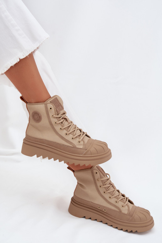 High Women s Sneakers Insulated Big Star OO274A356 Beige High Women s Sneakers Insulated Big Star OO274A356 Beige