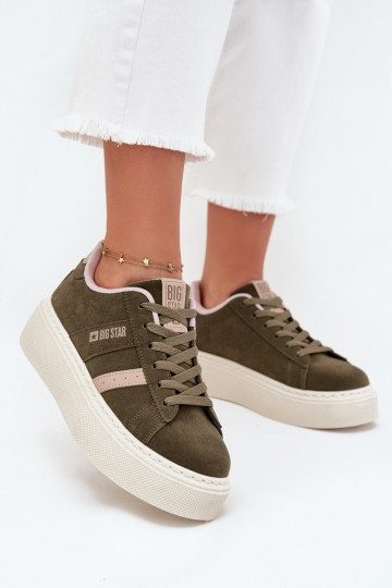 Sneakersy Damskie Na Platformie Big Star SS274349 Zielone 2