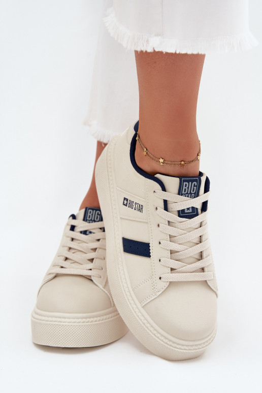 Ladies Sneakers On Platform Big Star SS274347 Light Beige Ladies Sneakers On Platform Big Star SS274347 Light Beige