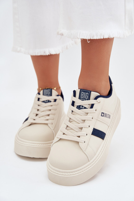Ladies Sneakers On Platform Big Star SS274347 Light Beige Ladies Sneakers On Platform Big Star SS274347 Light Beige