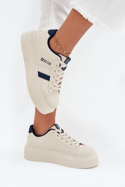 Ladies Sneakers On Platform Big Star SS274347 Light Beige Ladies Sneakers On Platform Big Star SS274347 Light Beige