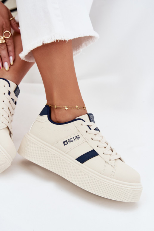 Ladies Sneakers On Platform Big Star SS274347 Light Beige Ladies Sneakers On Platform Big Star SS274347 Light Beige