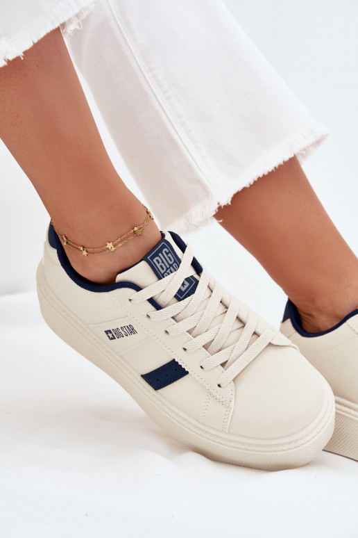 Ladies Sneakers On Platform Big Star SS274347 Light Beige Ladies Sneakers On Platform Big Star SS274347 Light Beige
