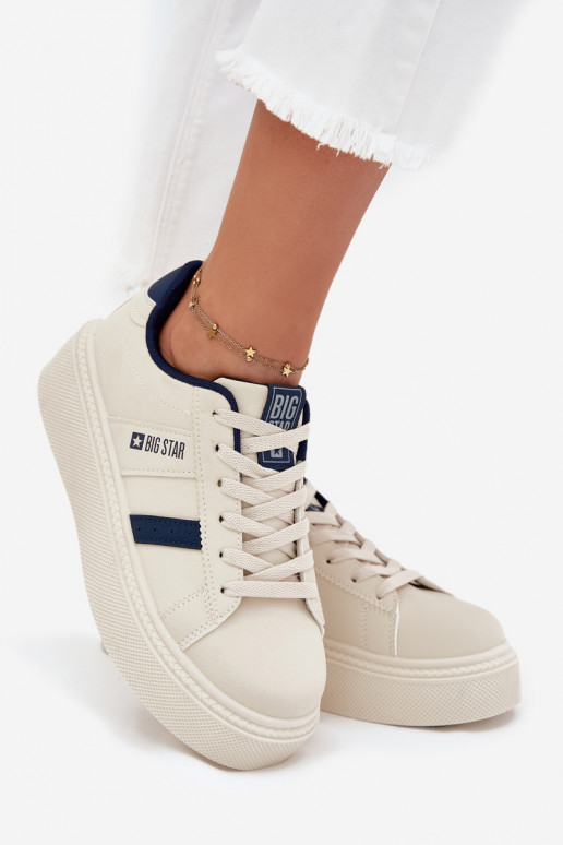 Ladies Sneakers On Platform Big Star SS274347 Light Beige Ladies Sneakers On Platform Big Star SS274347 Light Beige