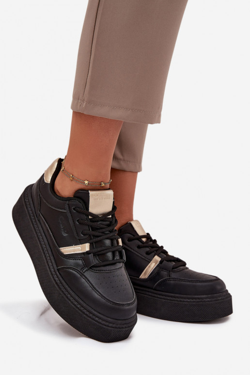 Damskie Sneakersy Na Platformie Big Star SS274360 Czarne