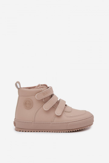 Ocieplane Botki Sneakersy Dziecięce Na Rzepy Big Star SS374072 Beżowe 2