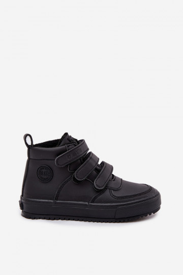 Ocieplane Botki Sneakersy Dziecięce Na Rzepy Big Star SS374070 Czarne 2