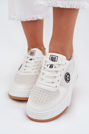 Sneakersy Damskie Na Platformie Big Star RR274572 HI-POLY SYSTEM Białe