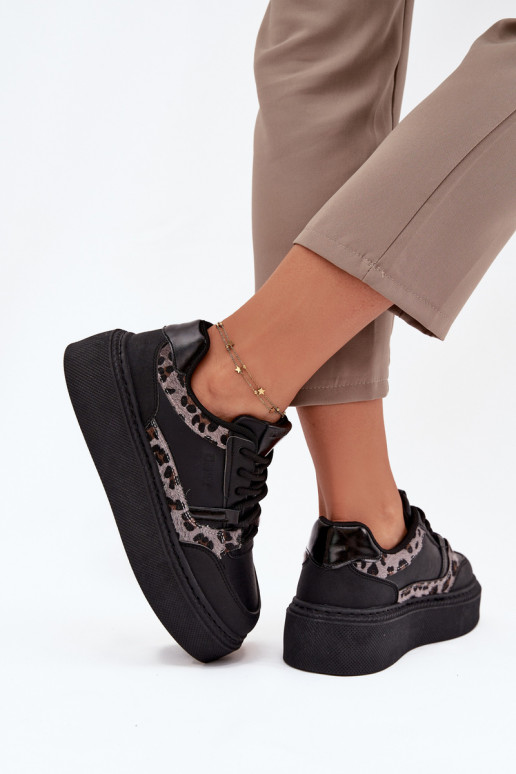 Womens Platform Sneakers Big Star SS274358 Panther Black Womens Platform Sneakers Big Star SS274358 Panther Black