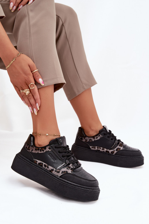 Womens Platform Sneakers Big Star SS274358 Panther Black Womens Platform Sneakers Big Star SS274358 Panther Black