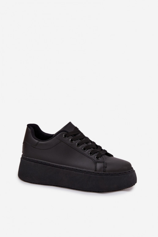 Sneakersy Damskie Na Platformie Czarne Sallira Sneakersy Damskie Na Platformie Czarne Sallira