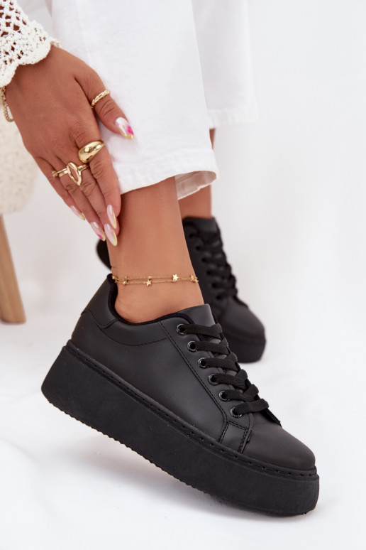 Women's Sneakers On Platform Black Sallira Women's Sneakers On Platform Black Sallira