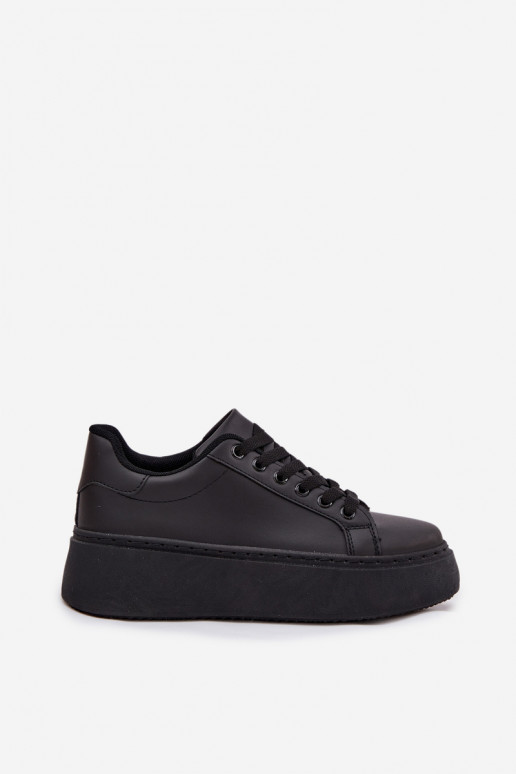 Sneakersy Damskie Na Platformie Czarne Sallira Sneakersy Damskie Na Platformie Czarne Sallira