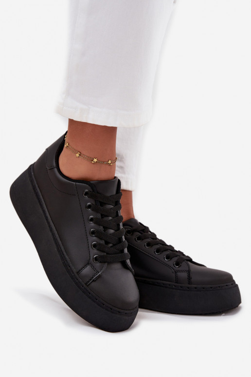 Sneakersy Damskie Na Platformie Czarne Sallira Sneakersy Damskie Na Platformie Czarne Sallira