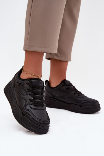 Sneakersy Damskie Na Platformie Big Star SS274589 HI-POLY SYSTEM Czarne 2