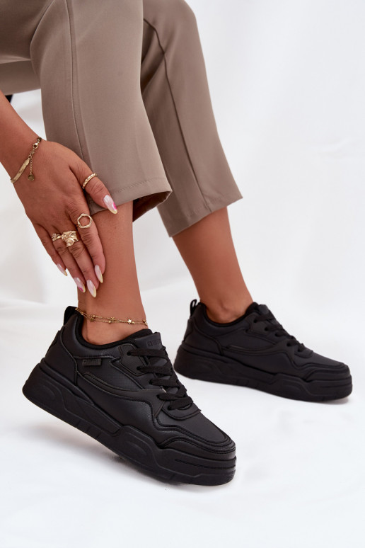 Women's Platform Sneakers Big Star SS274589 HI-POLY SYSTEM Black