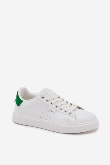Trampki Sneakersy MęskiewithEko Skóry Big Star OO174116 Biało-Zielone