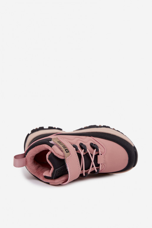 Trapery Śniegowce Dziecięce Na Rzep Big Star SS374011 Różowe