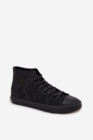 Men's Insulated Sneakers Made Of Eco Leather Big Star OO174247 HI-POLY SYSTEM Black