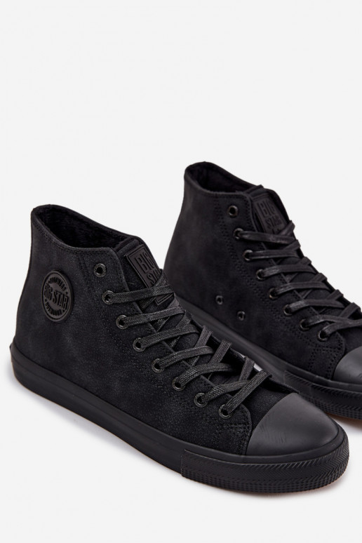 Men's Insulated Sneakers Made Of Eco Leather Big Star OO174247 HI-POLY SYSTEM Black