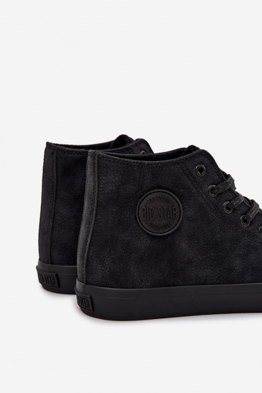 Men's Insulated Sneakers Made Of Eco Leather Big Star OO174247 HI-POLY SYSTEM Black