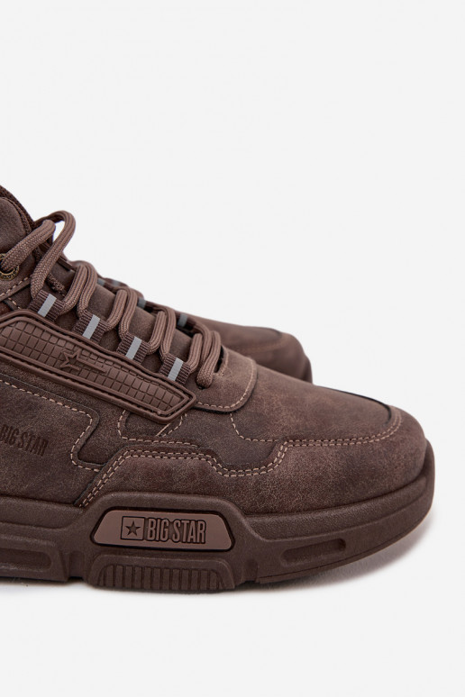 Sneakersy Męskie Big Star SS174283 HI-POLY SYSTEM Ciemnobrązowe