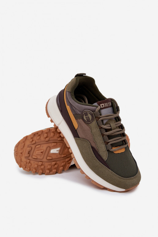 Men's Sports Shoes Sneakers Big Star RR174280 HI-POLY SYSTEM Dark Green