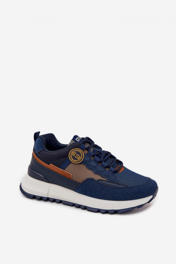 Buty Sportowe Sneakersy Męskie Big Star RR174279 HI-POLY SYSTEM Granatowe