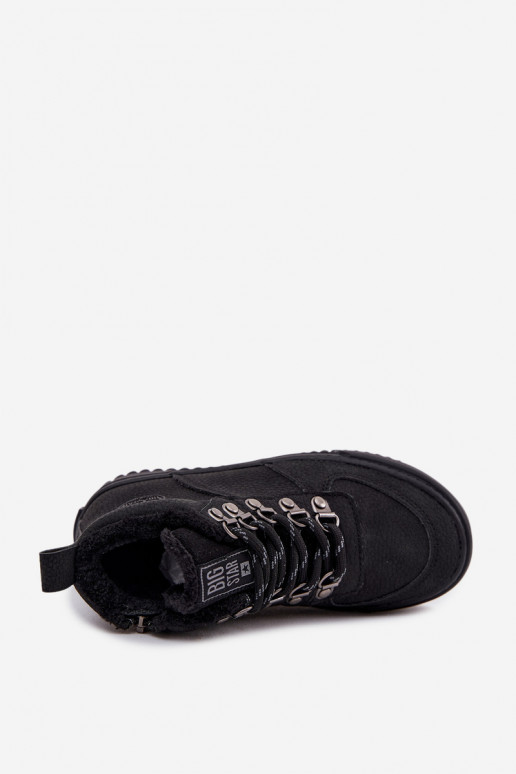 Buty Trekkingowe Trapery Dziecięce Ocieplane Big Star SS374075 Czarne