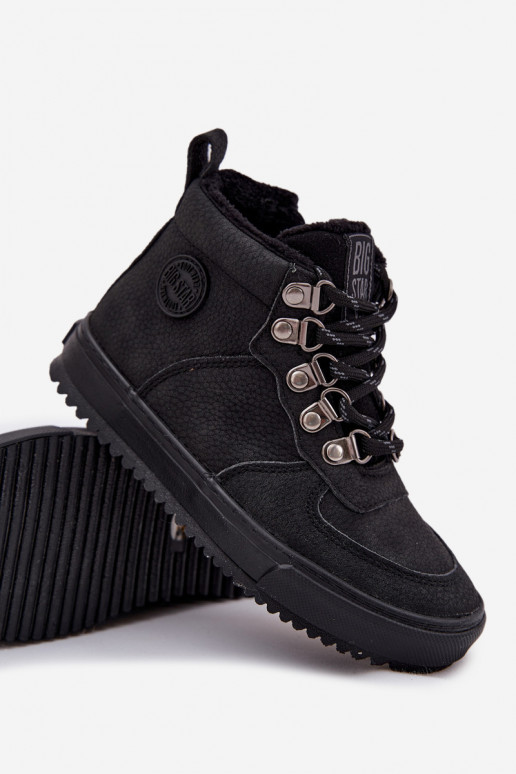 Buty Trekkingowe Trapery Dziecięce Ocieplane Big Star SS374075 Czarne