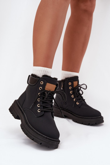 Ladies Insulated Boots With Zipper Black Tharika