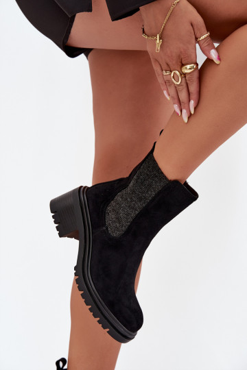 Women's Insulated Ankle Boots On Block Heel Black Zoralia 2