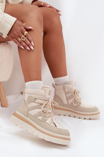 Women's Ankle Boots Platform Light Beige Liorae
