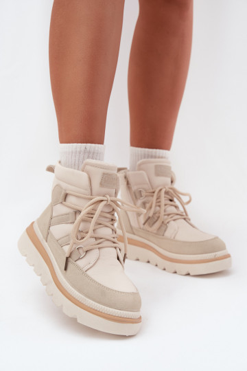 Women's Ankle Boots Platform Light Beige Liorae 2