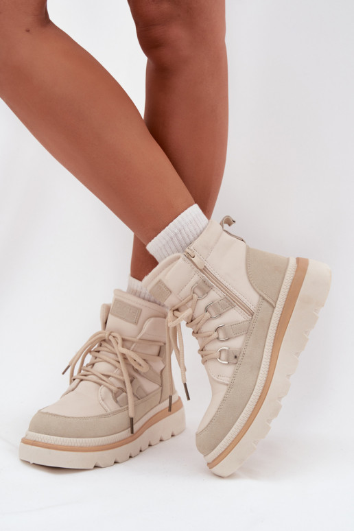 Women's Ankle Boots Platform Light Beige Liorae Women's Ankle Boots Platform Light Beige Liorae