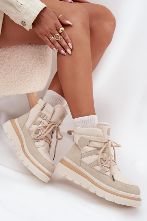 Women's Ankle Boots Platform Light Beige Liorae Women's Ankle Boots Platform Light Beige Liorae
