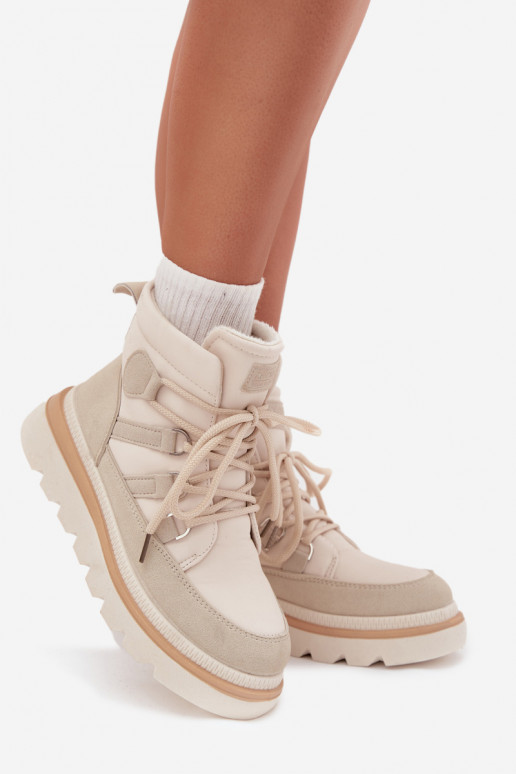 Women's Ankle Boots Platform Light Beige Liorae Women's Ankle Boots Platform Light Beige Liorae