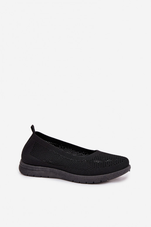 Ladies Mesh Ballerinas In Sporty Style Black Virella