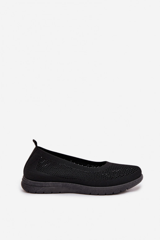 Ladies Mesh Ballerinas In Sporty Style Black Virella