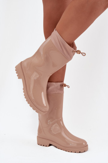 Beige Women's Rain Boots With Elastic Kessia 2